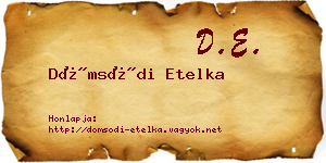 Dömsödi Etelka névjegykártya